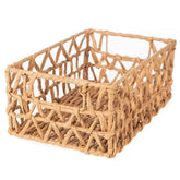 Cesto Organizador Papiro Retangular com Alças Laterais 31x21x13cm Yoi em Fibra Natural
